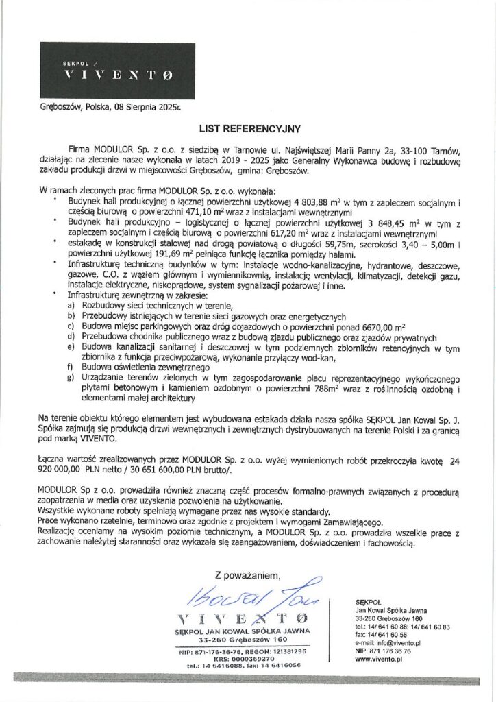 Referencje: 2025 Vivento Kompleks